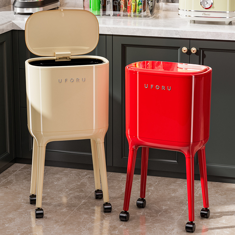 厨房高脚垃圾桶家用免弯腰可移动