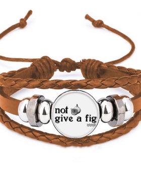 趣味植物短语 无花果 手链腕带皮革首饰装饰品