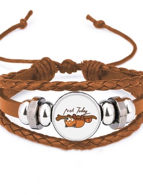 熊猫红色浣熊床 手链腕带皮革首饰装饰品