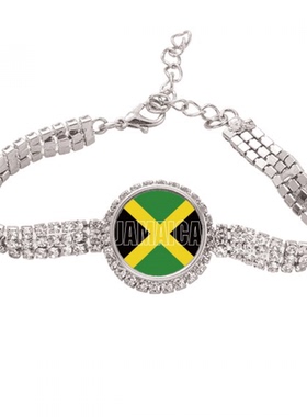 牙买加国旗英文名 手链手镯镶嵌钻首饰饰品礼物