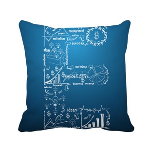 简洁头脑风暴数据曲线图 方形抱枕靠枕沙发靠垫双面含芯礼物