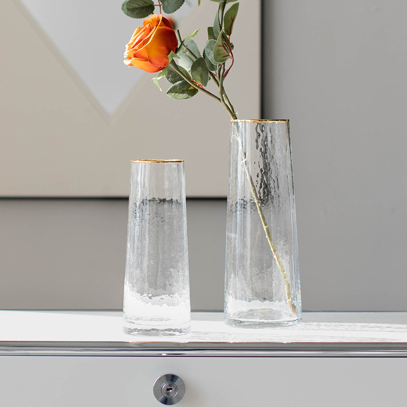 轻奢ins金边花瓶摆件客厅插花