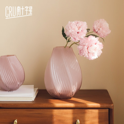 麦芽糖花瓶粉色螺旋不规则扭曲