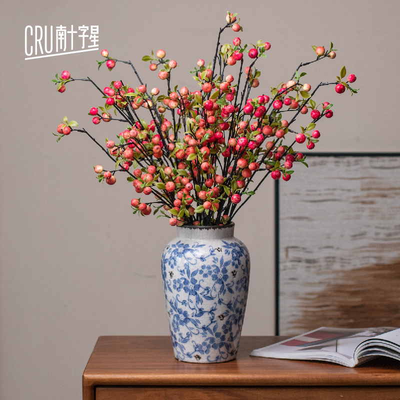 小苹果仿真花客厅插花装饰摆件