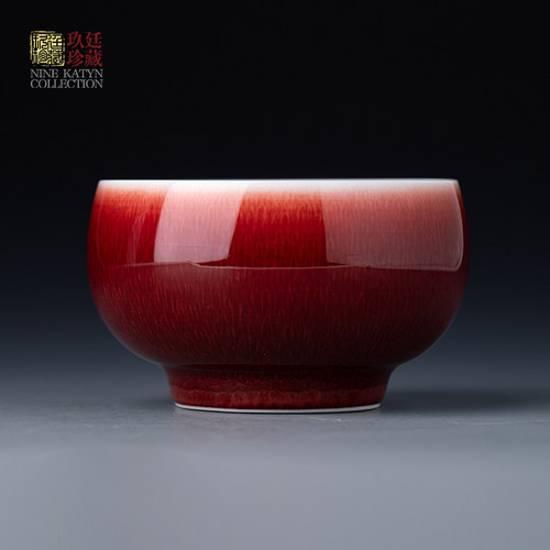 景德镇郎红釉主人杯陶瓷功夫茶具纯手工大号品茗单杯个人专用茶杯