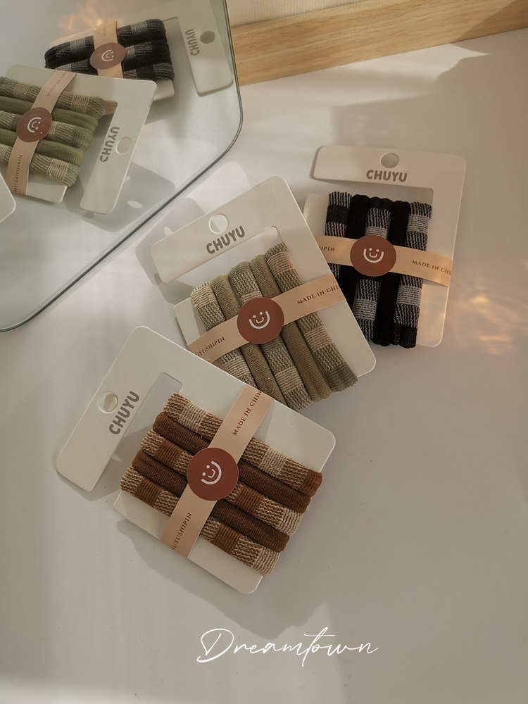 dreamtown优选 日常基础款棋盘纯黑色无接缝毛巾圈发绳不伤发发圈,饰品/流行首饰/时尚饰品新,发饰,淘宝优惠券,粉丝福利购,淘宝优惠卷