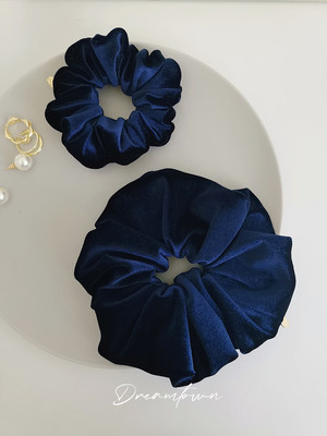 追梦堂蓝宝石丝绒高级感大肠发圈