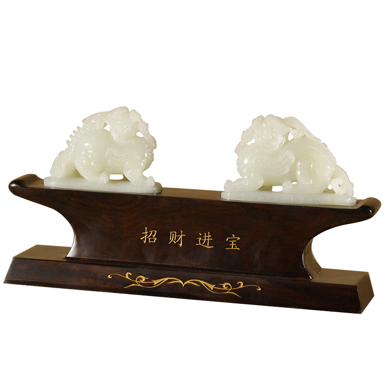 玉说和田玉貔貅摆件白玉家居客厅玄关办公室装饰桌面玉石玉器摆设
