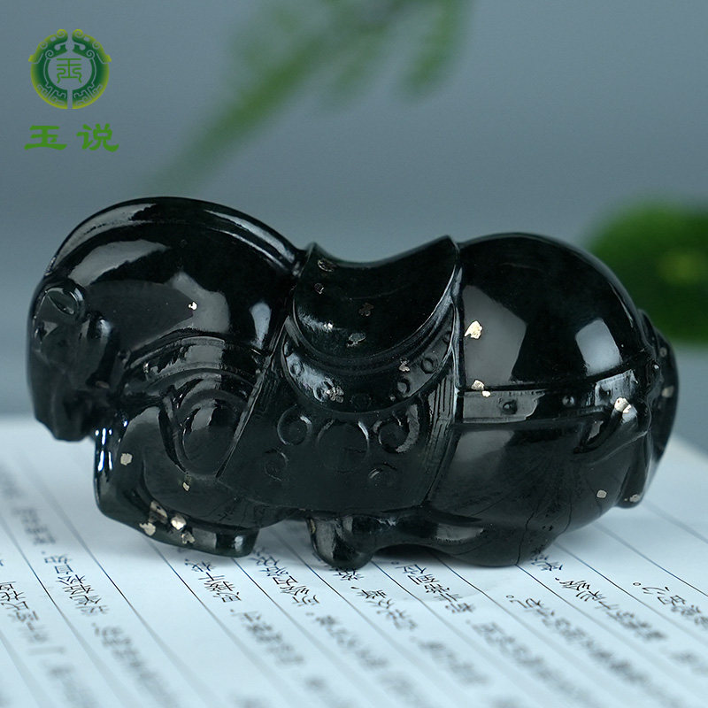 玉说和田玉生肖马手把件男款青玉立体马上发财玉石把玩件附证书