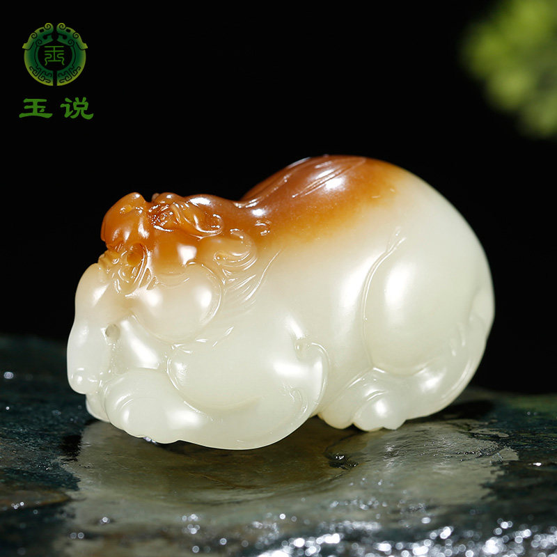 玉说新疆和田玉糖白貔貅吊坠男女款玉坠瑞兽仿古兽玉石玉器挂件SL