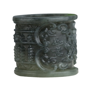 玉说和田玉扳指男款吉祥如意算盘玉石手饰内径22mm附证书SJ