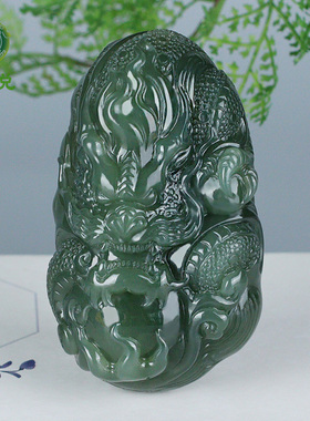 和田玉生肖龙手把件男款