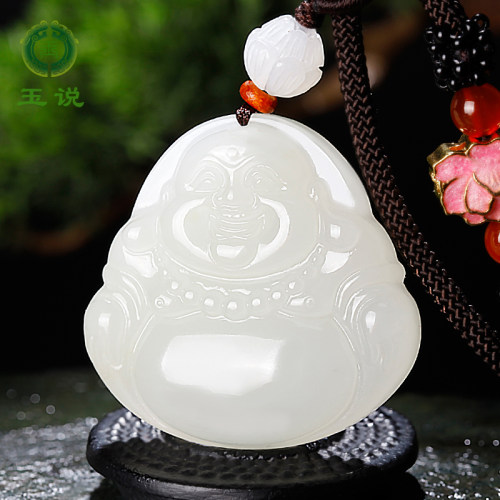 玉说和田玉羊脂白玉佛公女款玉坠