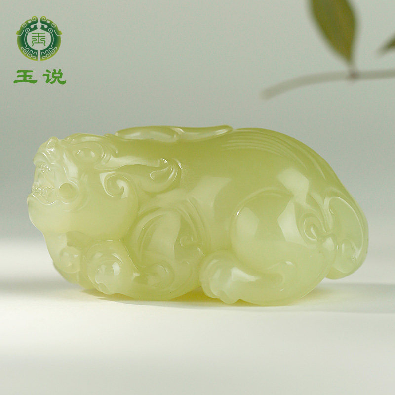和田玉貔貅手把件男款