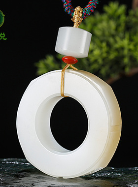 和田玉琮手把件男款玉石把玩