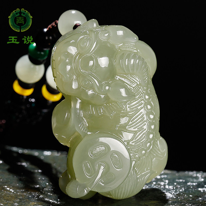 玉说和田玉貔貅吊坠男士青白玉貔貅吊坠男女款玉石玉佩立体挂件