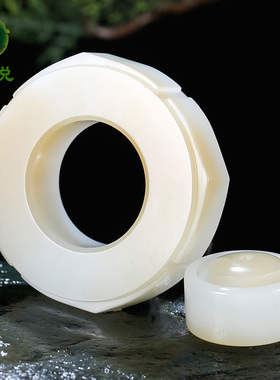 和田玉扳指男款糖白羊脂