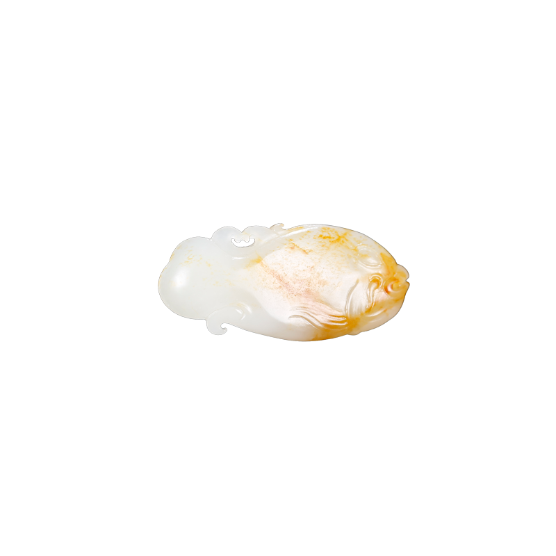 玉说和田玉洒金皮籽料小鱼吊坠