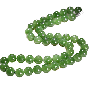 玉说和田玉碧玉项链女款送女友送妈妈礼物圆珠单颗约10mm玉石项链