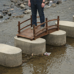 碳化木桥户外防腐木制公园小桥花园庭院户外实木小桥拱桥仿古装饰