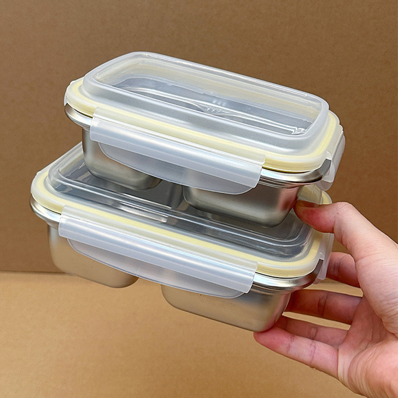 304不锈钢饭盒小学生专用儿童分格餐盒可携式上班族便当盒食堂打
