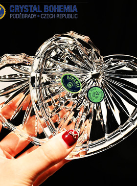 捷克进口BOHEMIA水晶刻花首饰盒