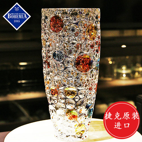 bohemia捷克进口幻彩水晶花瓶