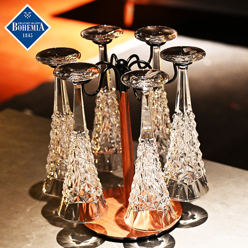 捷克进口水晶玻璃高脚香槟杯套装