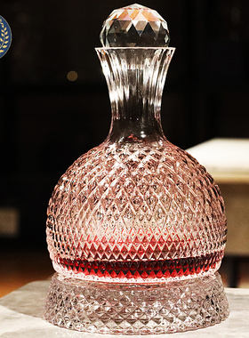 ROCK高端水晶玻璃旋转红酒醒酒器葡萄酒酒具带盖分酒醒酒壶酒樽瓶