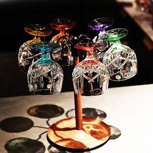 捷克进口水晶玻璃XO彩色高脚杯白兰地杯威士忌洋酒杯干邑杯子套装