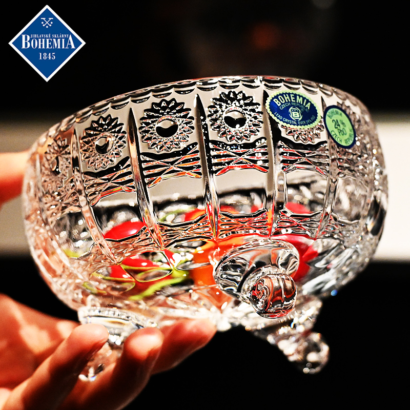 捷克进口BOHEMIA水晶玻璃果盘碗
