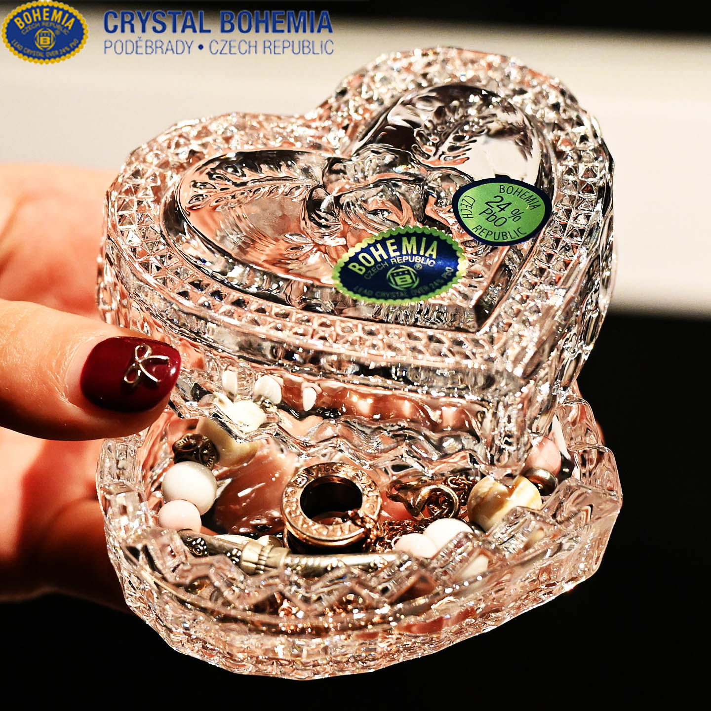 捷克进口BOHEMIA水晶玻璃刻花首饰盒糖果盒珠宝耳饰收纳盒子摆件,家居饰品,装饰摆件,淘宝优惠券,粉丝福利购,淘宝优惠卷