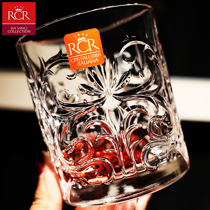 意大利进口RCR创意刻花水晶玻璃杯威士忌鸡尾酒杯洋酒烈酒啤酒杯