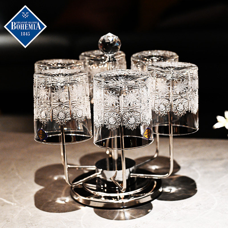 捷克进口BOHEMIA水晶玻璃手工威士忌杯洋酒杯果汁饮料水杯子礼盒