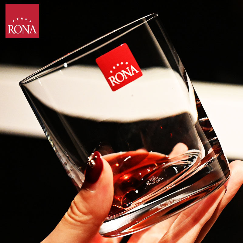 捷克进口rona超薄水晶玻璃杯耐热直身花茶果汁杯牛奶杯啤酒水杯子