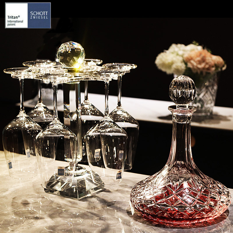 德国SCHOTT进口水晶玻璃红酒杯高脚杯白葡萄酒杯子醒酒器家用套装