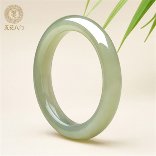五花八门和田玉晴水手镯女款湖水绿天然青海料玉镯官方旗舰店正品