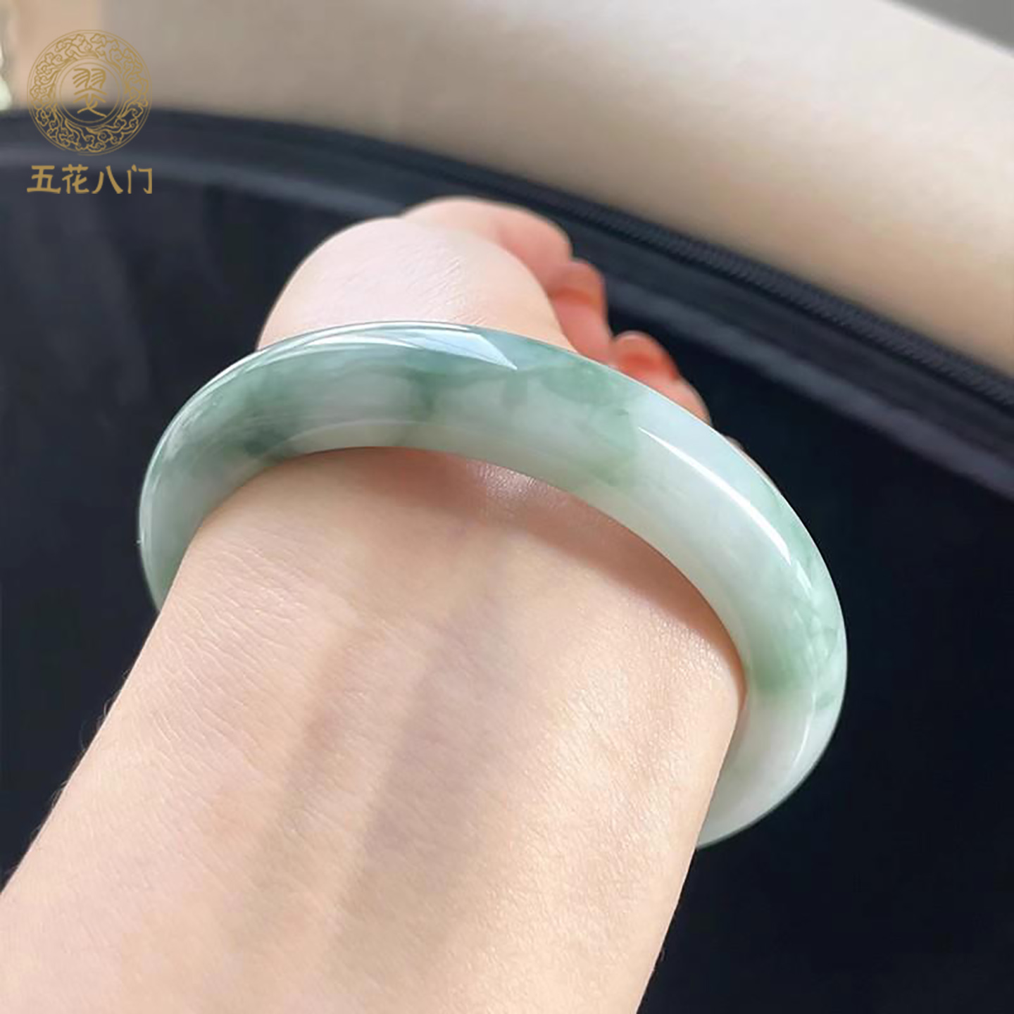 五花八门翡翠玉手镯天然正品糯种贵妃镯紫罗兰翡翠飘花玉镯女a货