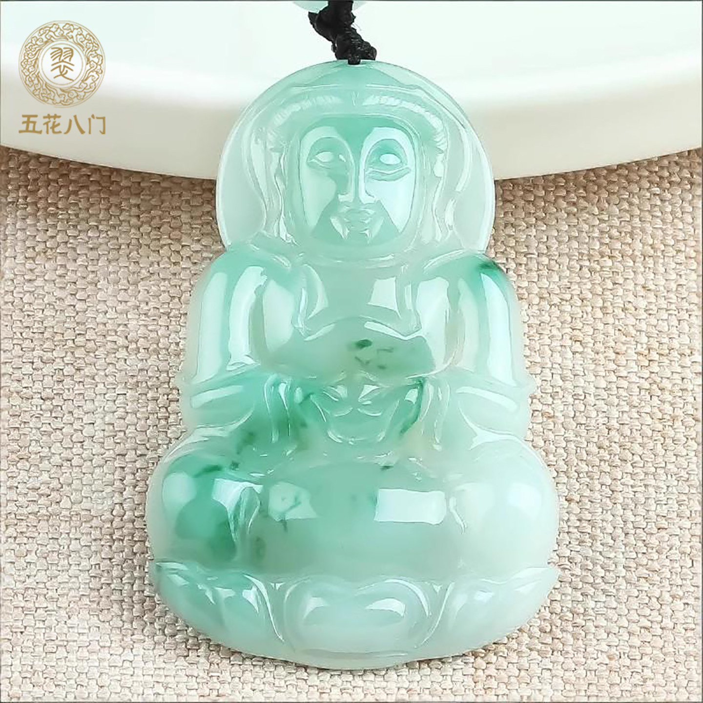 冰糯种种水飘花翡翠观音图片