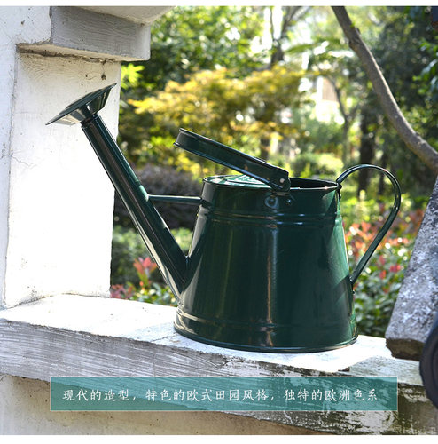 复古家用洒水壶长浇花水壶喷壶热销欧美风园艺铁皮大容量彩色喷壶 - 封面