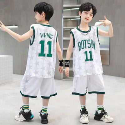 男童夏季篮球服套装2024新款中大童无袖背心运动速干衣两件套球衣