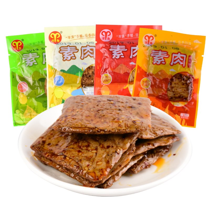 武隆羊角手撕豆干素肉小零食香辣牛排五香休闲吃重庆网红特产500g
