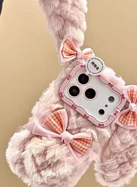 秋冬t2x网红vivoy37兔耳朵手机壳适用IQOO15/12/13萌VIVO IQOONEO10s pro可爱iqooz9/z8/Z7/z6毛绒y50女neo11