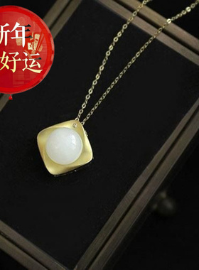 【好运】新款白玉沙金圆形玉石古