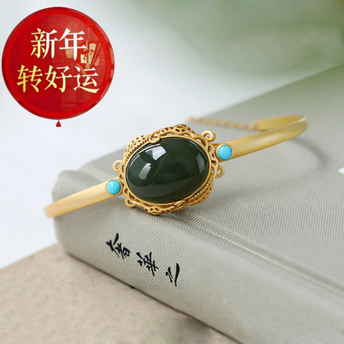 白玉天然南红玛瑙手链椭圆田园和