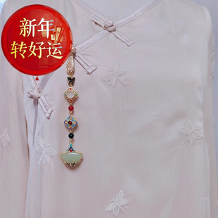 复古中国风旗袍压襟挂件流苏原创玉兰宫 秋兰为佩 新年转运