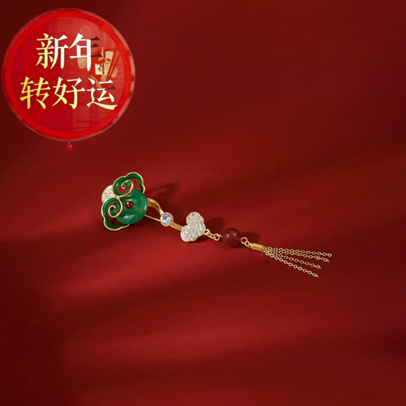 【好运】国潮纯银胸针女高档吉祥