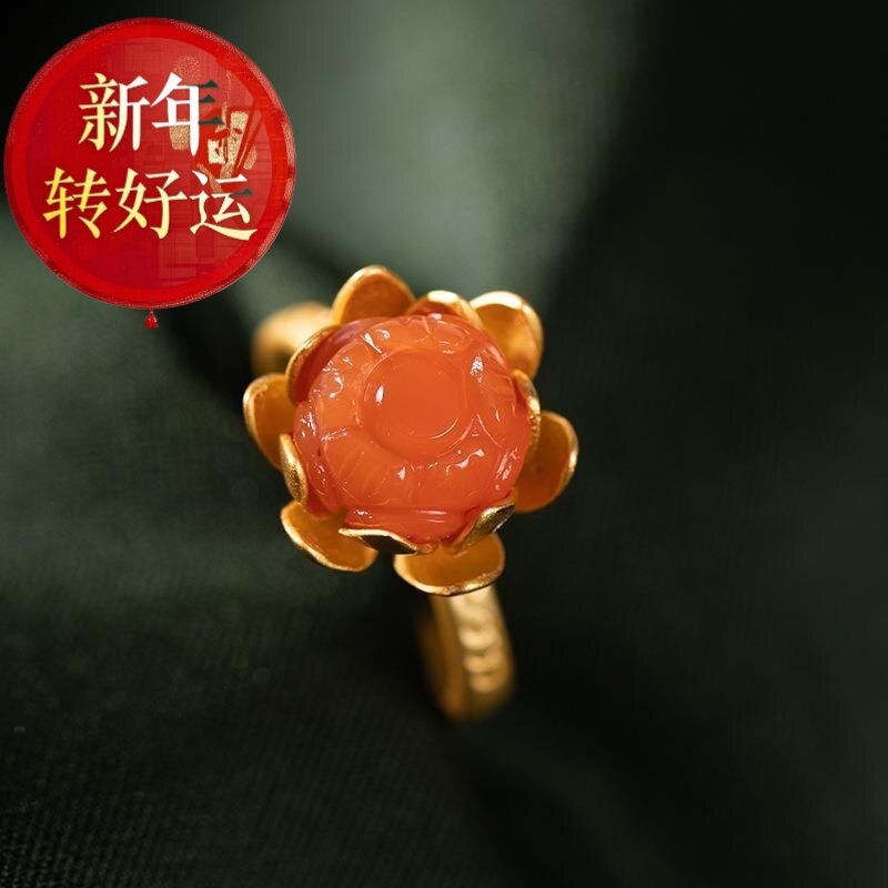 新款天然红玛瑙花朵15