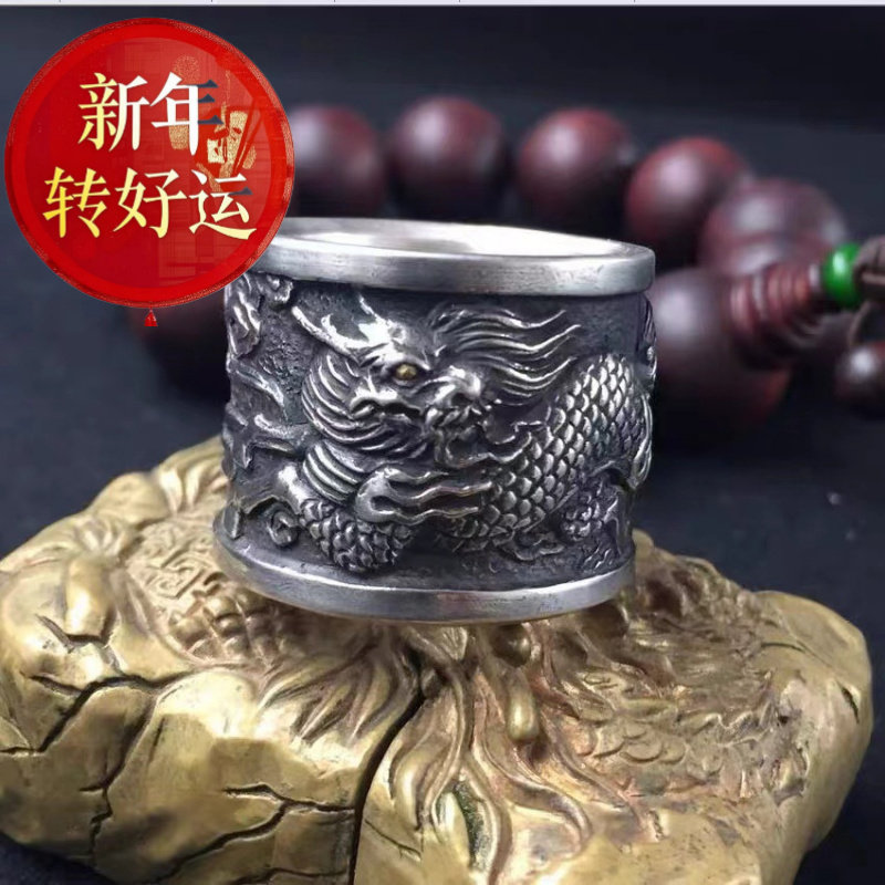 【新年转运】2024信琴新款复古做旧925纯银麒麟戒指潮流时尚厂家