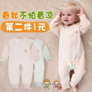 Babyiesies mùa xuân và mùa thu cotton nam và nữ quần áo trẻ em cotton mùa xuân quần áo sơ sinh đồ ngủ bé mùa xuân - Áo liền quần